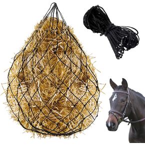 Glarks 1Pc 40" Ultra Slow Feed Hay Net, Black Large Heavy Duty Poly Horse Hay Net Equine Feeding Bag for Trailer and Stall, Simulates Grazing, Reduce Waste in Kuwait