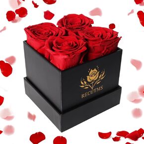 RECUTMS Forever Flowers Heart Shape Box- Preserved Roses, Immortal Roses That Last A Year - Fresh Forever Roses in a Box -Mothers Day & Valentines Day - Red in Saudi Arabia