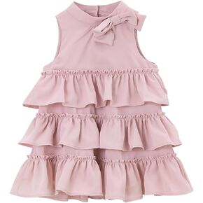 Tutu.kk فساتين كاجوال للفتيات بدون أكمام على شكل حرف A مكشكشة متدرجة فستان دوار 18 شهرًا - 7T in Kuwait