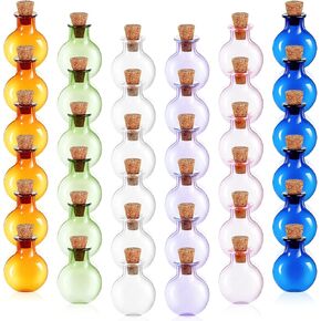 Sumind 36 Pieces Halloween Mini Glass Bottles Jars with Cork Stoppers Colored Wishing Bottle Small Potion Bottles Spell Jars Tiny Glass Jars Vintage Medicine Vials for Halloween Party DIY Decoration in Saudi Arabia