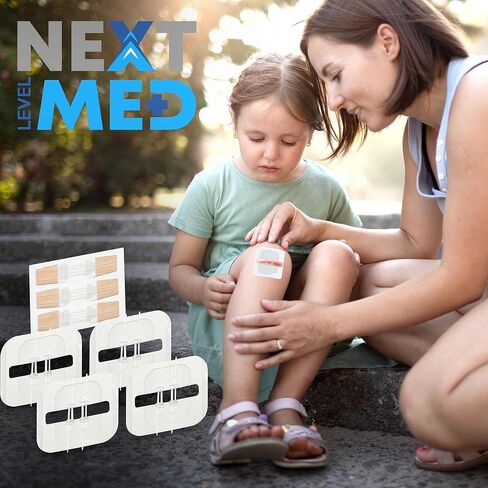 NEXT LEVEL MED Zip-Stitch Wounds & Cuts Closure Kit - Comprehensive First-Aid Set with 3 Steri Stitch & 4 Zip Stitch Variations, Complete Wound Care Without Stitches in Saudi Arabia