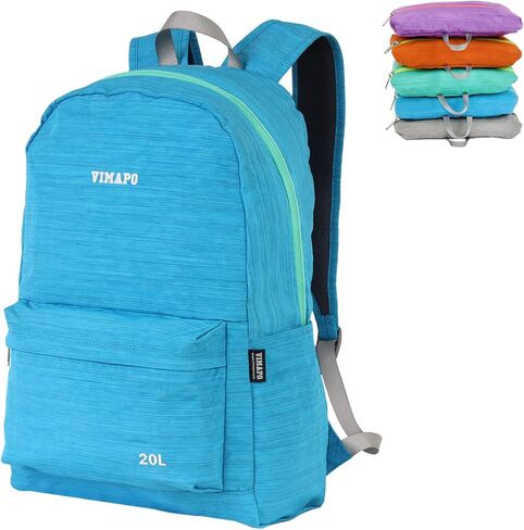 vimapo Foldable Casual Daypack, Lightweight Nylon Backpack for Travel, 20L Packable Hiking Daypack, Camping Outdoor Cycling Bag for Adults (Grey) in Kuwait