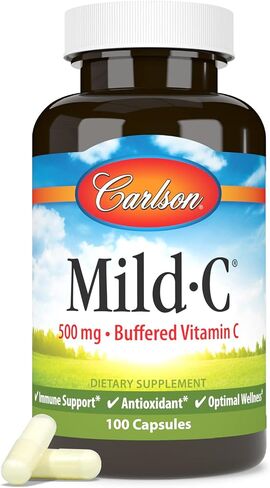 Carlson - Mild-C, 500 mg, Buffered Vitamin C, Immune Support & Optimal Wellness, Antioxidant, 100 Capsules in Saudi Arabia