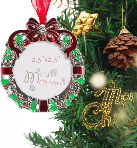 2023 Christmas Tree Ornaments Home Decor Christmas Decorations Xmas Gifts Decorations Holiday Keepsake Gift Pendant Can Insert Photos (Gold-Gift) in Saudi Arabia