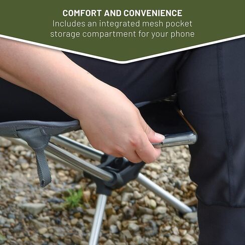 كرسي TIMBER RIDGE خفيف الوزن وعالي الظهر محمول على الظهر، كراسي تخييم مدمجة قابلة للطي للبالغين، كرسي صالة في الهواء الطلق مع حقيبة حمل للسفر والمشي لمسافات طويلة والشاطئ والنزهة والحديقة، يدعم 300 رطل in Kuwait