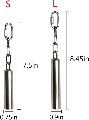 Stainless Steel Bell Bird Toys Chew Toy for Parrot, Macaw, African Greys, Small Cockatoo, Parakeet, Cockatiels Heavy Duty Bird Cage Stand Toys (L-8.45 inch) in Saudi Arabia