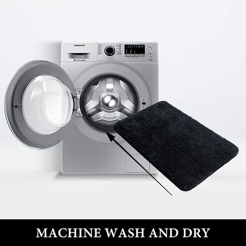 سجاد حمام ماص باللون الأخضر الداكن من MIULEE، سجادات حمام صغيرة ناعمة غير قابلة للانزلاق وسريعة الجفاف للاستحمام في حوض الاستحمام، سجادة قابلة للغسل في الغسالة (16 × 24 بوصة) in Kuwait