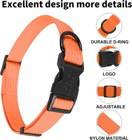 lynxking Dog Collar Soft Padded Breathable Cotton Solid Color Strong Adjustable Pet Collar for Little Puppy in Saudi Arabia