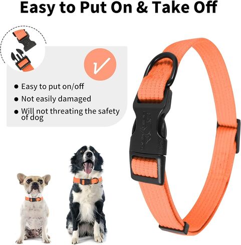 lynxking Dog Collar Soft Padded Breathable Cotton Solid Color Strong Adjustable Pet Collar for Little Puppy in Saudi Arabia