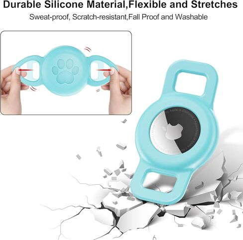 حامل بطاقة هوائية لطوق القطط لياقة القطط الهوائية، حامل بطاقة هوائية واقٍ لطوق الكلب الصغير Apple Airtag، عبوتان من حافظة Airtag ضد الفقدان وواقيات للحيوانات الأليفة - أسود in Kuwait