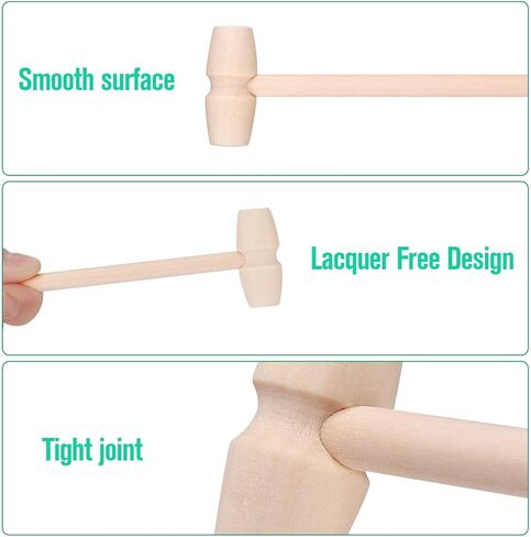 30 Pcs Wooden Hammers for Chocolate Handmade Wooden Crab Mallets Smashable Heart Chocolate Smooth Finished Hammers Educational Pounding Tool Breakable Easter Eggs Tool (30 Pcs Wood Hammer) in Saudi Arabia