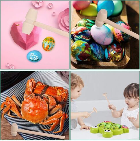 30 Pcs Wooden Hammers for Chocolate Handmade Wooden Crab Mallets Smashable Heart Chocolate Smooth Finished Hammers Educational Pounding Tool Breakable Easter Eggs Tool (30 Pcs Wood Hammer) in Saudi Arabia
