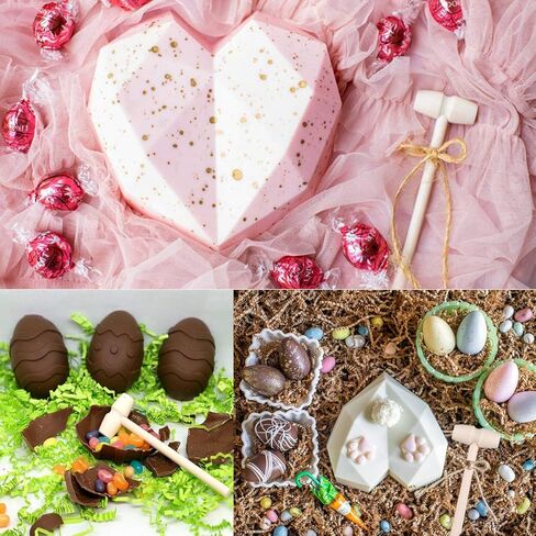 30 Pcs Wooden Hammers for Chocolate Handmade Wooden Crab Mallets Smashable Heart Chocolate Smooth Finished Hammers Educational Pounding Tool Breakable Easter Eggs Tool (30 Pcs Wood Hammer) in Saudi Arabia