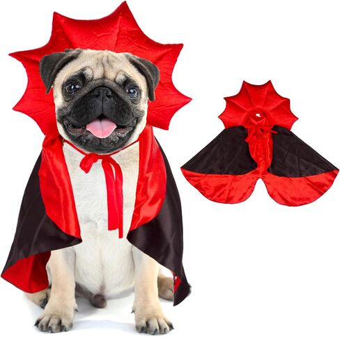 ADOGGYGO Halloween Dog Costume Dog Vampire Devil Costume Dog Halloween Cloak Cape Red Black Halloween Costumes for Small Medium Large Dogs in Kuwait