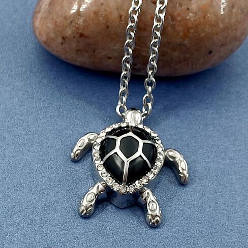 QeenseKc Angel Cat Dog Turtle Cremation Urn Necklace for Ashes Pet Stainless Steel Memorial Urn Keepsake Pendant Ash Holder in Saudi Arabia