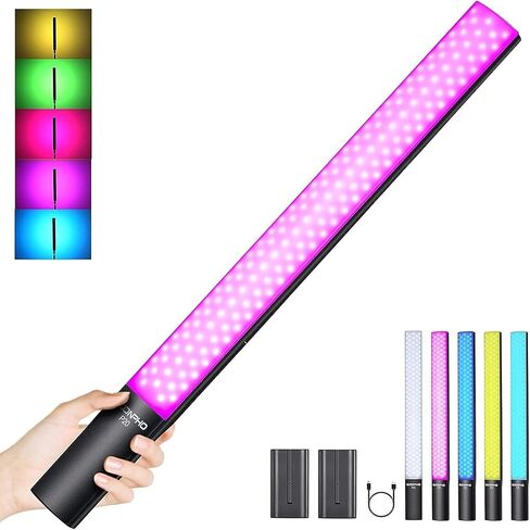 طقم عصا إضاءة فيديو LED من سونيفو P20 RGB مع عبوتين من بطارية 4400 مللي أمبير في الساعة، عصا إضاءة LED للتصوير الفوتوغرافي المحمولة - CRI≥97، 20 وات، 2500-8500 كلفن قابلة للتعتيم، 40 تأثير إضاءة مع حقيبة حمل in Kuwait
