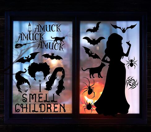 Joy Bang Fall Window Clings for Glass Window - 10 Sheets Double Sided Autumn Leaves Pumpkin Window Stickers Decals Decorations, Thanksgiving Fall Decor Indoor for Home House Office Classroom Party in Saudi Arabia