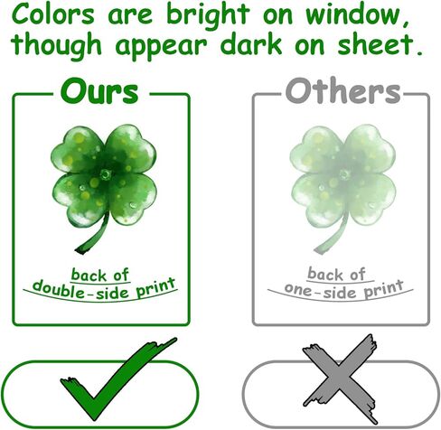 Pawliss St Patricks Day Window Clings Decoration, Extra Large Shamrock Stickers for Glass Windows, Good Luck Clover Decor for Kids Home School Office Irish Festival Party Supplies, 6 Sheets in Kuwait