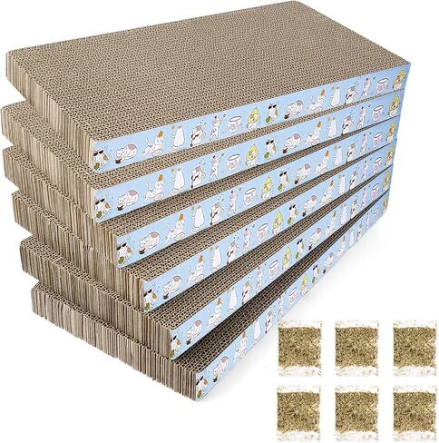 6 عبوات من وسائد خدش القطط، ورق مقوى متين لخدش القطط، أدوات خدش للقطط مزدوجة الجوانب للعب النوم للقطط ومخالب الطحن in Kuwait