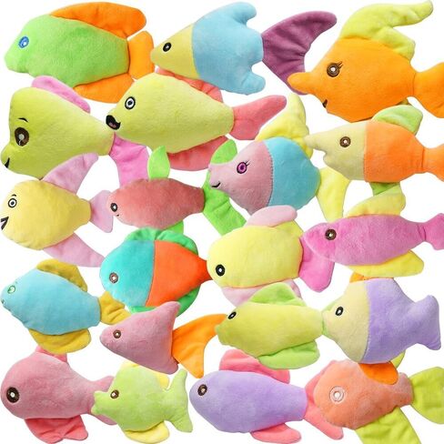 YUNKINGDOM Plush Squeak Toy for Mini Pets Puppy,Multicolor Fish Dog Toys,for Small Dog (Pack for 20) in Kuwait
