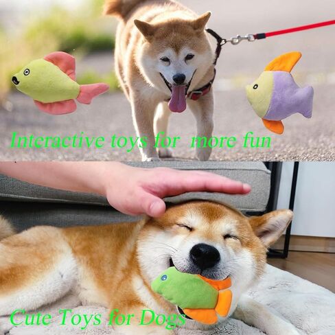 YUNKINGDOM Plush Squeak Toy for Mini Pets Puppy,Multicolor Fish Dog Toys,for Small Dog (Pack for 20) in Kuwait