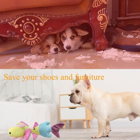 YUNKINGDOM Plush Squeak Toy for Mini Pets Puppy,Multicolor Fish Dog Toys,for Small Dog (Pack for 20) in Kuwait