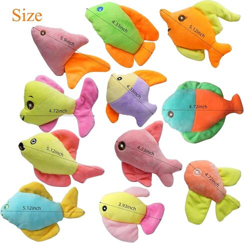 YUNKINGDOM Plush Squeak Toy for Mini Pets Puppy,Multicolor Fish Dog Toys,for Small Dog (Pack for 20) in Kuwait