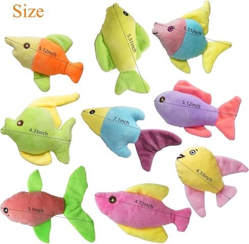 YUNKINGDOM Plush Squeak Toy for Mini Pets Puppy,Multicolor Fish Dog Toys,for Small Dog (Pack for 20) in Kuwait