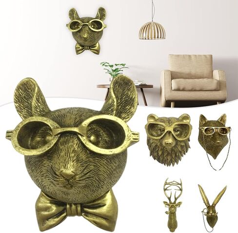 Head Wall Decor, Wall Art Decor Deer Head Wall Hanging, Home Decor Waterproof Bronzed Resin Animal Hanging Sculpture Sunscreen Animal Head Wall Hanging Ornaments (Bear) in Saudi Arabia