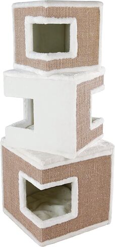 TRIXIE Lilo Cat Condo | 3-Story Condo Tower | Scratching Surface | Removable Cushions | Brown in Saudi Arabia