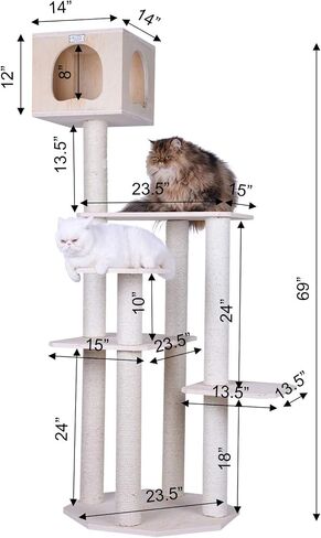 Armarkat Premium Scots Pine 69-Inch Cat Tree with Five Levels, Perch, Condo in Saudi Arabia