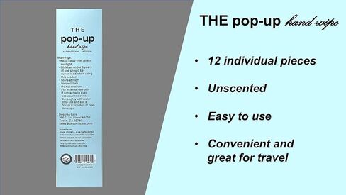 Desoma Care The Pop-Up Hand Wipe, Hand Wipes, Unscented, 12 Single Use Wet Wipes Towelette, Convenient, Hand Wipes Travel Size in Saudi Arabia