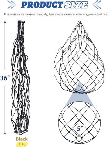 Glarks 1Pc 40" Ultra Slow Feed Hay Net, Black Large Heavy Duty Poly Horse Hay Net Equine Feeding Bag for Trailer and Stall, Simulates Grazing, Reduce Waste in Kuwait