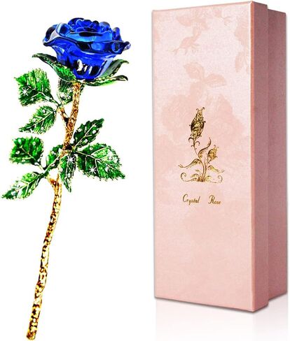 Yellow Rose Gift for Her, K9 Crystal Rose with Wish Card, 3D Glass Rose Eternal Flower, Crystal Rose Figurine For Women on Birthday, Mother's Day,Wedding, Anniversary, Valentine's Day, Chrismas. in Kuwait