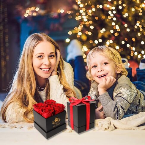 RECUTMS Forever Flowers Heart Shape Box- Preserved Roses, Immortal Roses That Last A Year - Fresh Forever Roses in a Box -Mothers Day & Valentines Day - Red in Saudi Arabia