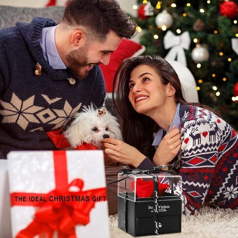 صندوق هدايا عقد وردي، وردي طبيعي منعش، صندوق هدايا مجوهرات وردة الورد، أفضل هدية لعيد الميلاد، عيد الحب، عيد الأم، اقتراح الزواج، هذا النوع من المناسبات in Kuwait