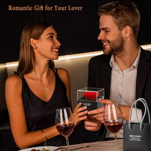 صندوق هدايا عقد وردي، وردي طبيعي منعش، صندوق هدايا مجوهرات وردة الورد، أفضل هدية لعيد الميلاد، عيد الحب، عيد الأم، اقتراح الزواج، هذا النوع من المناسبات in Kuwait