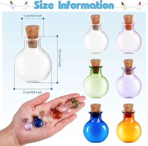Sumind 36 Pieces Halloween Mini Glass Bottles Jars with Cork Stoppers Colored Wishing Bottle Small Potion Bottles Spell Jars Tiny Glass Jars Vintage Medicine Vials for Halloween Party DIY Decoration in Saudi Arabia