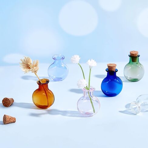Sumind 36 Pieces Halloween Mini Glass Bottles Jars with Cork Stoppers Colored Wishing Bottle Small Potion Bottles Spell Jars Tiny Glass Jars Vintage Medicine Vials for Halloween Party DIY Decoration in Saudi Arabia