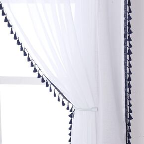 LUSHLEAF Linen Sheer Curtains 2 Panels Light Filtering Privacy Sheer Drapes 108 inches Window Drapes for Bedroom/Living Room/Sliding Door,52 x 108 inch,Light Grey in Saudi Arabia