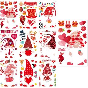 112 PCS Valentine's Day Window Decals Gnome Window Cling Decorations Gnome Window Wall Love Heart Pattern Cupid Window Decal Stickers for Valentine's Day Decorations, i Love You Decorations, Wedding in Kuwait