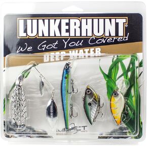LUNKERHUNT Deep Diving Crankbaits – 4-Pack | Premium Hard Bait Fishing Lures for Bass, Walleye & Saltwater | Ideal for Deep Water Action