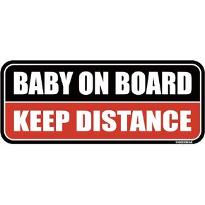 GEEKBEAR Baby on Board Magnet (Yellow/Black) - Baby on Board Sticker for Cars - Baby on Board - No Stickers or Decals but Magnets - Baby on Board Sign - Reflective Bumper Safety Warning Sign