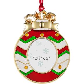 Christmas Tree Ornaments Metal Decorations Hanging for Christmas Tree Party Gifts Home Decor Christmas Decorations Gifts Pendant with 1.75"x2" Photo Frame Insert (Silver) in Saudi Arabia
