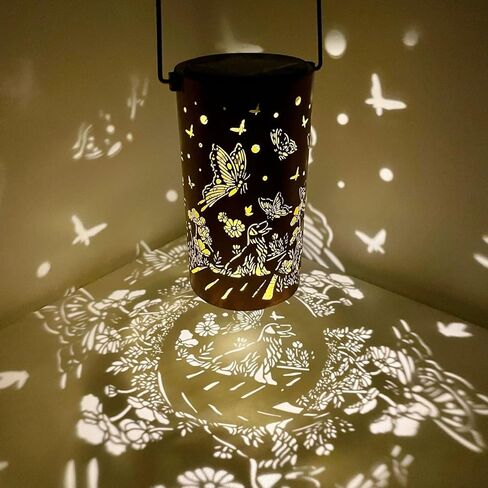 LASTING TAILS Pet Memorial Gifts-Shadow Solar Latern 'Dog&Butterfly'-Dog Memorial Gifts for Loss of Dog in Kuwait