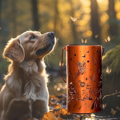LASTING TAILS Pet Memorial Gifts-Shadow Solar Latern 'Dog&Butterfly'-Dog Memorial Gifts for Loss of Dog in Kuwait