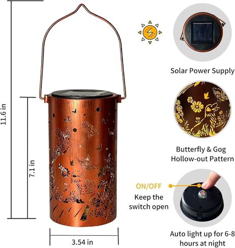 LASTING TAILS Pet Memorial Gifts-Shadow Solar Latern 'Dog&Butterfly'-Dog Memorial Gifts for Loss of Dog in Kuwait
