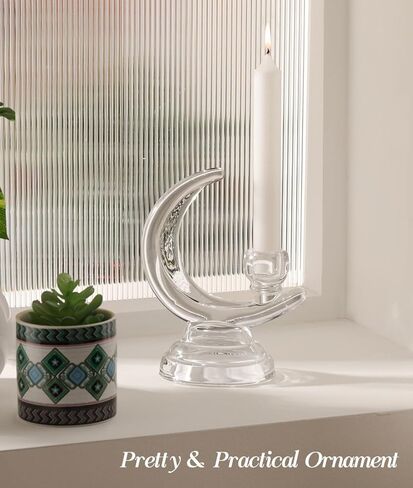 حامل شموع زجاجي من Kssiaz، شمعدانات 3 أذرع لشموع مستدقة 3/4 بوصة، حامل شموع أنيق حامل شموع لطاولة الطعام المركزية والذكرى السنوية وحفلات عيد الميلاد وحفلات الزفاف وديكور المنزل، زجاج شفاف in Kuwait