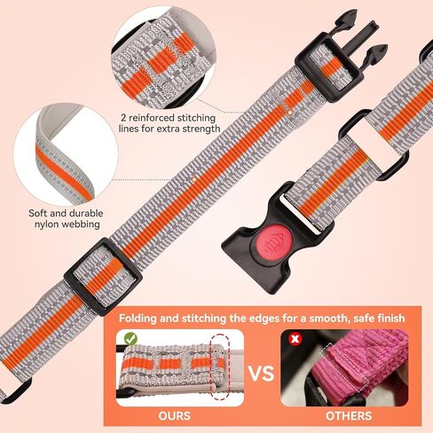 Martingale Collar for Dogs,Soft Neoprene Padded Reflective Martingale Collar and Leash Set Safety Buckle Nylon Martingale Collar for Small Dogs(Orange&S) in Saudi Arabia