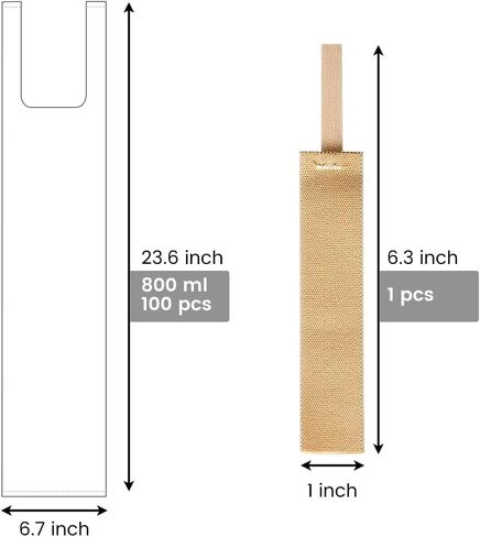 100 PCS Disposable Urinal Bags for Elderly Men, 800ML Portable Urine Pee Bag for Incontinence Bedridden Patients with Anti-Slip Off Fixed Belt in Kuwait